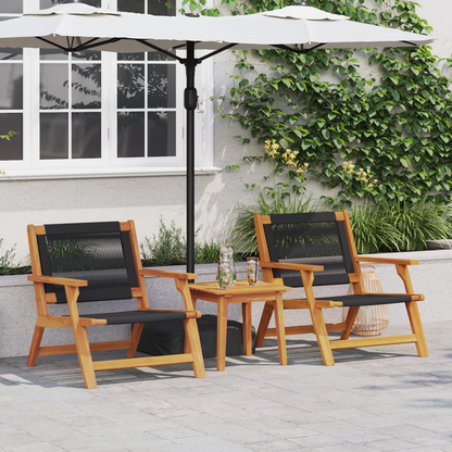 Garden Furniture 2 pcs Black 67 x 76 x 73 cm Solid Acacia Wood