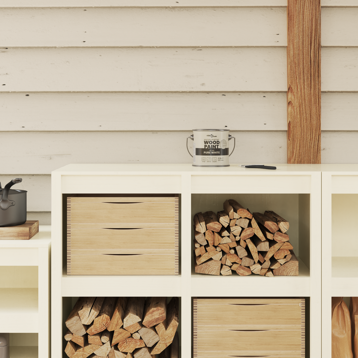 Wood Paint White 2.5 L Wall Print