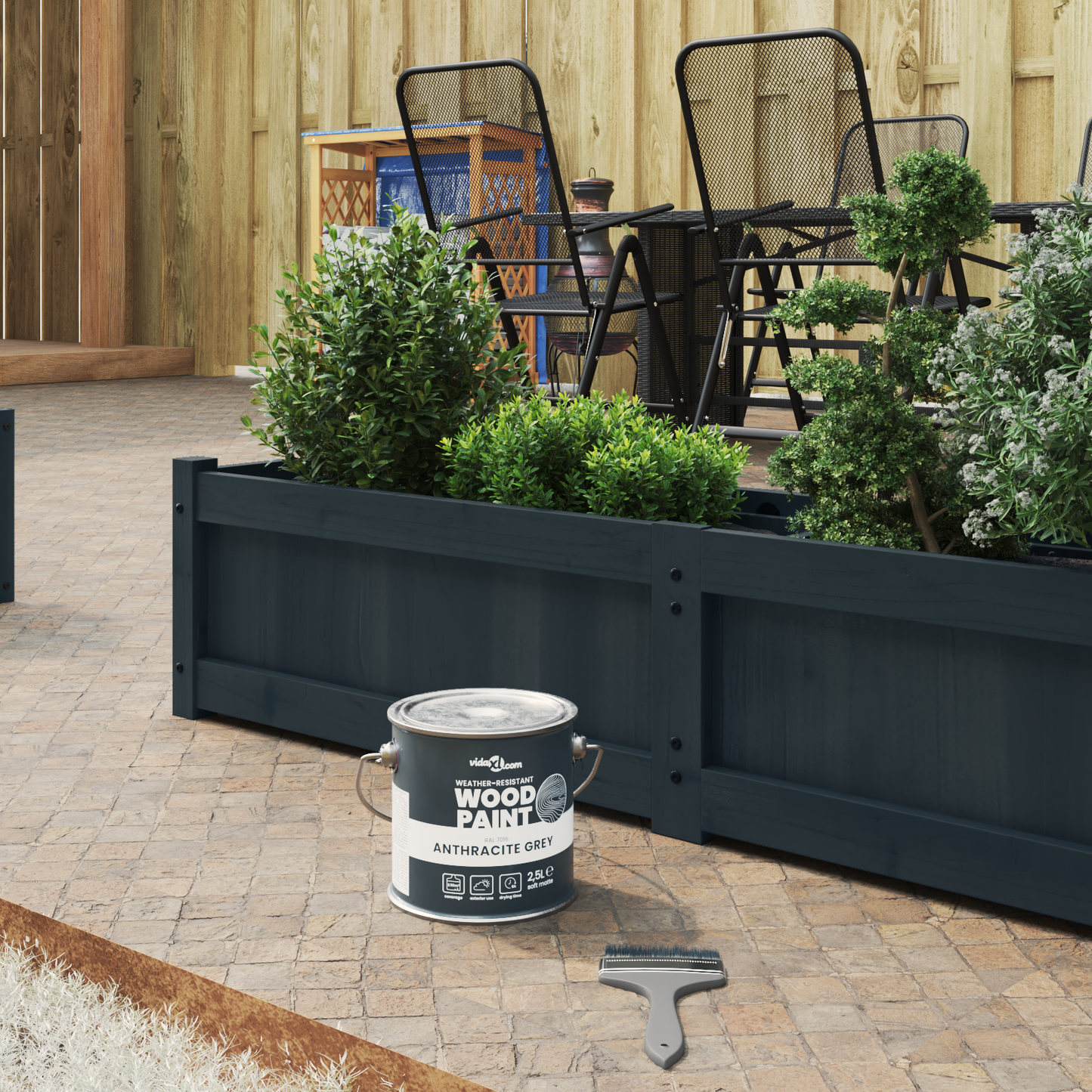 Wood Paint Grey 2.5 L Wall Print