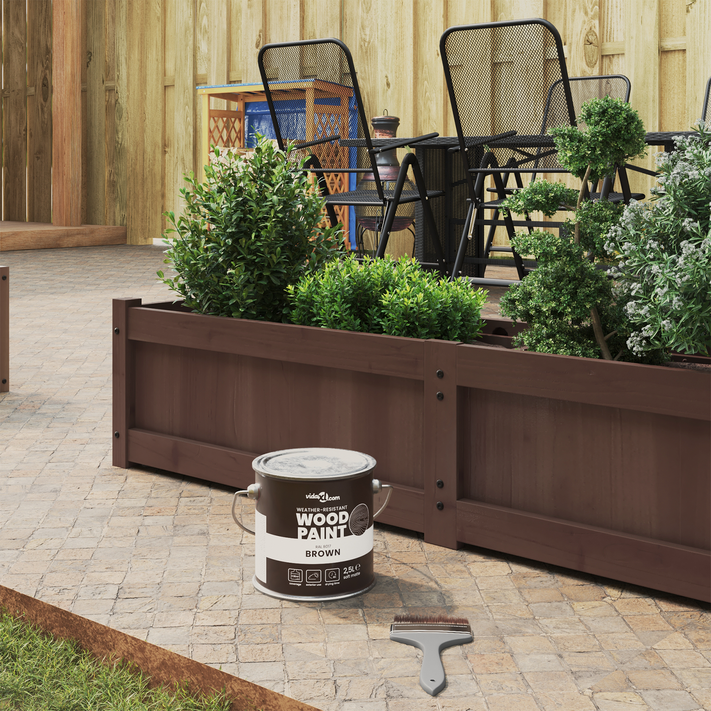 Wood Paint Brown 2.5 L Wall Print
