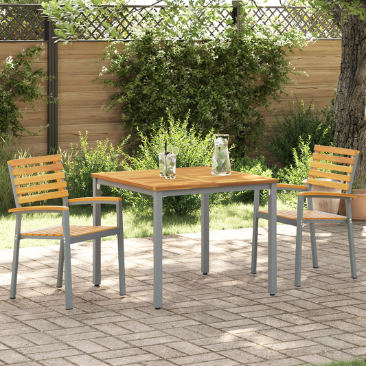 Garden Chair 2 pcs Brown 56 x 57 x 87 cm Solid Acacia Wood