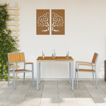 Stacking Chair 2 pcs Brown 56 x 57 x 87 cm Solid Acacia Wood