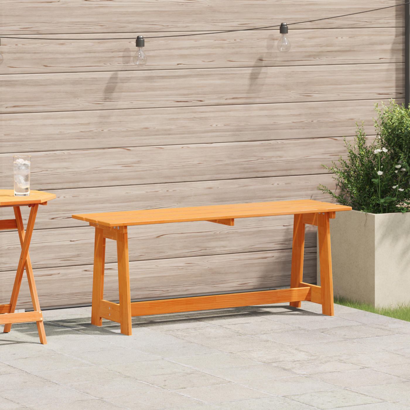 Outdoor Bench Brown 119 x 37 x 47 cm Solid Pine Wood