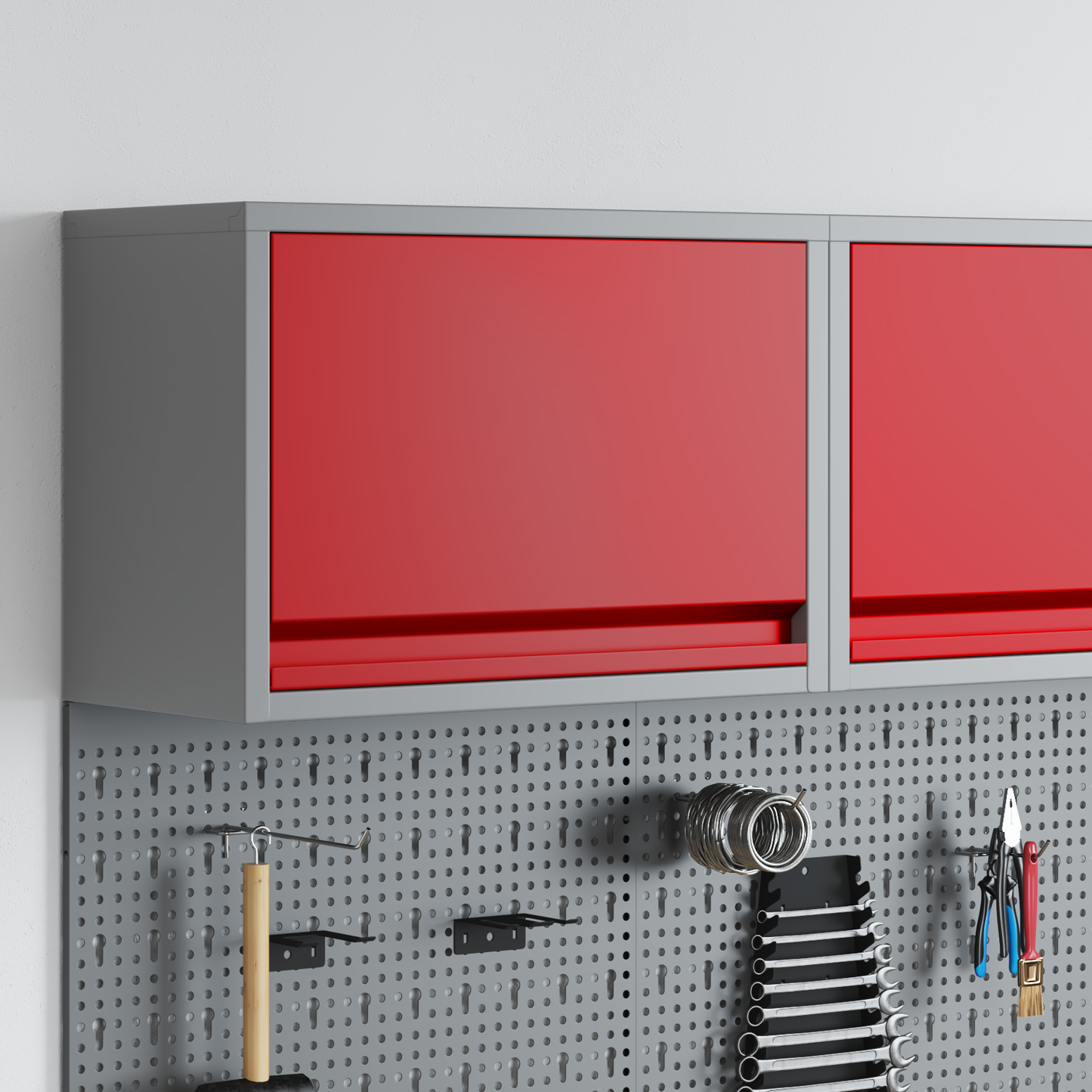 Tool Cabinet with Storage Red and Grey 50 x 25 x 35 cm