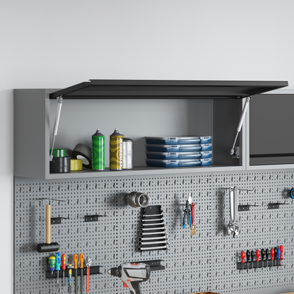 Tool Cabinet with Storage Black and Grey 100 x 25 x 35 cm