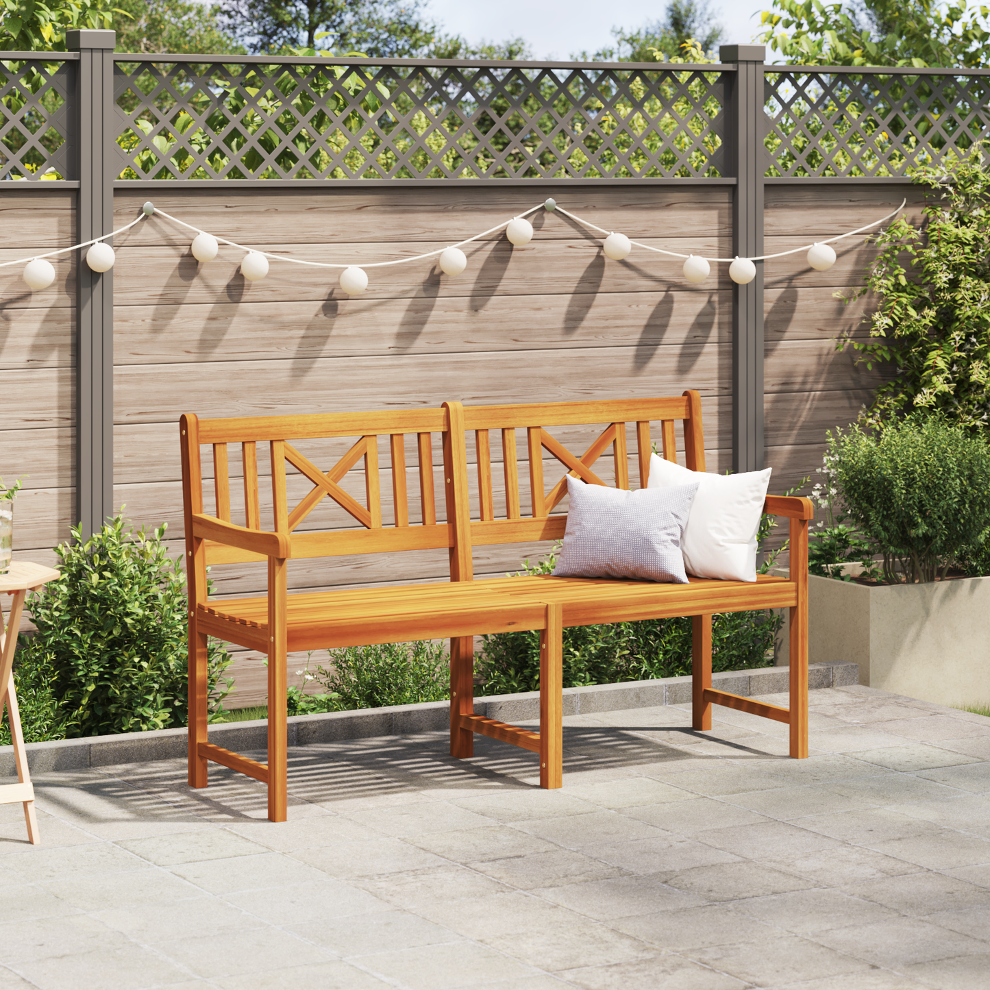 Outdoor Bench Natural 150 x 56 x 90 cm Solid Acacia Wood