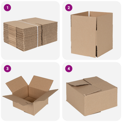 Folding Box 50 pcs Natural 15 x 15 x 8 cm Cardboard