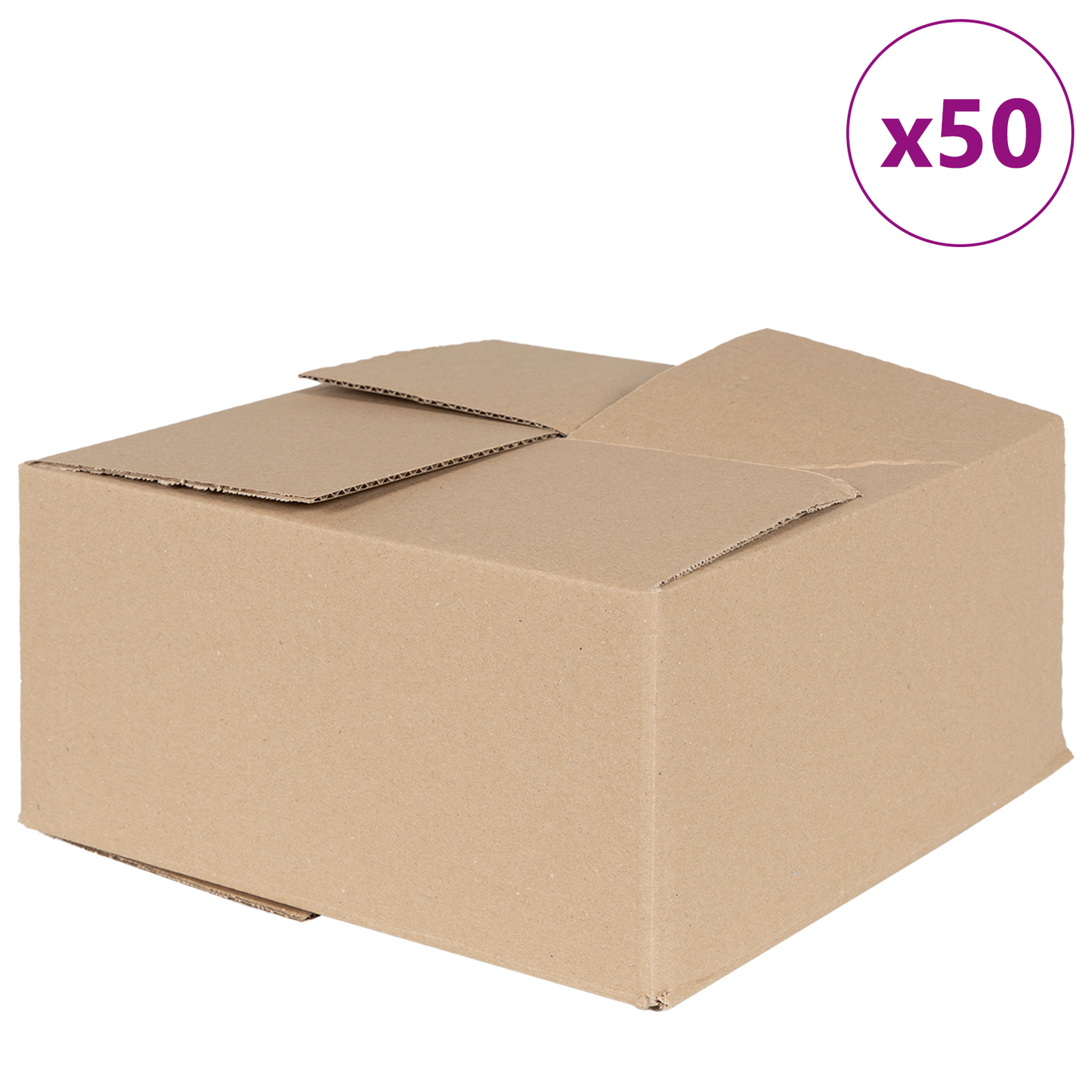 Folding Box 50 pcs Natural 30 x 30 x 15 cm Cardboard