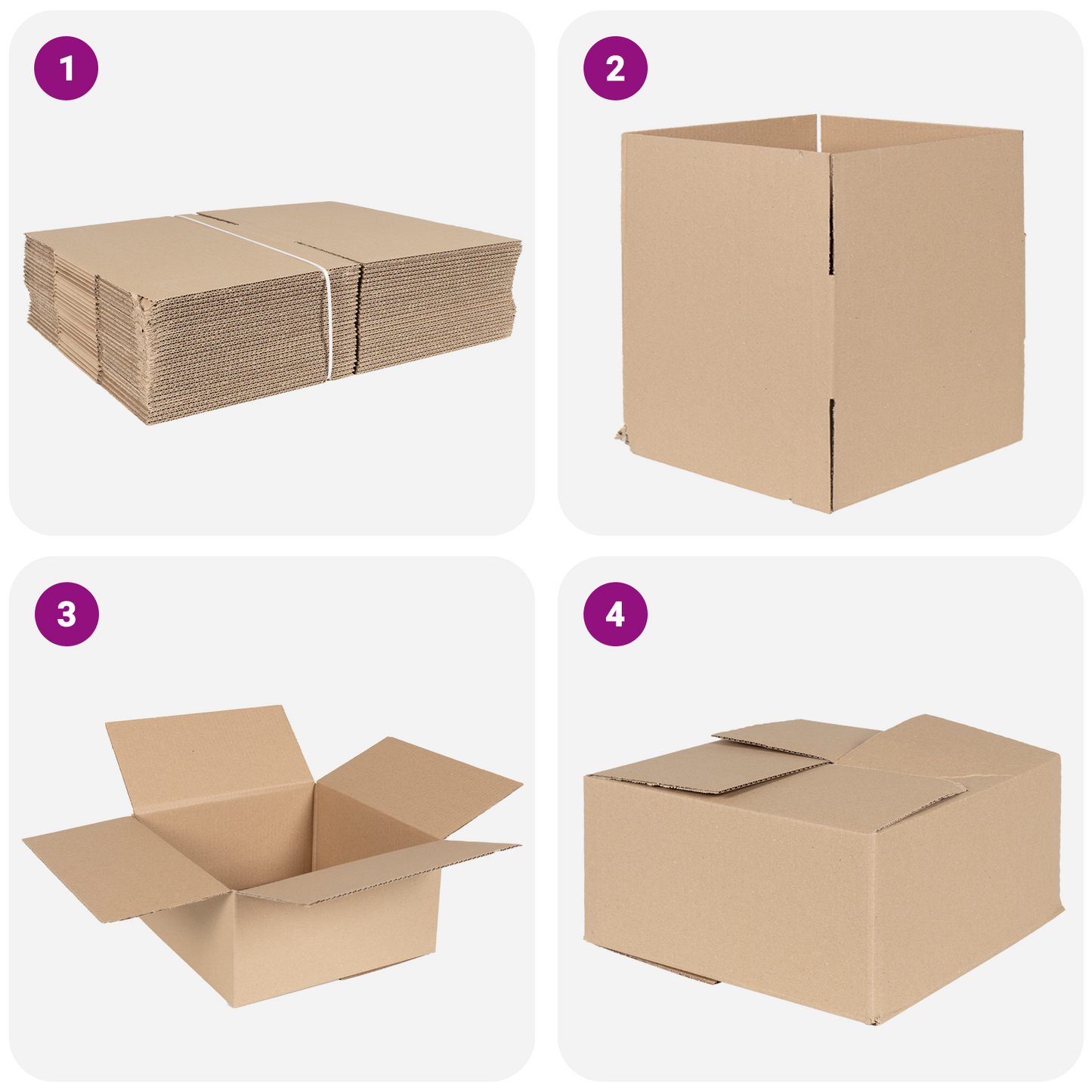 Folding Box 50 pcs Natural 30 x 30 x 15 cm Cardboard