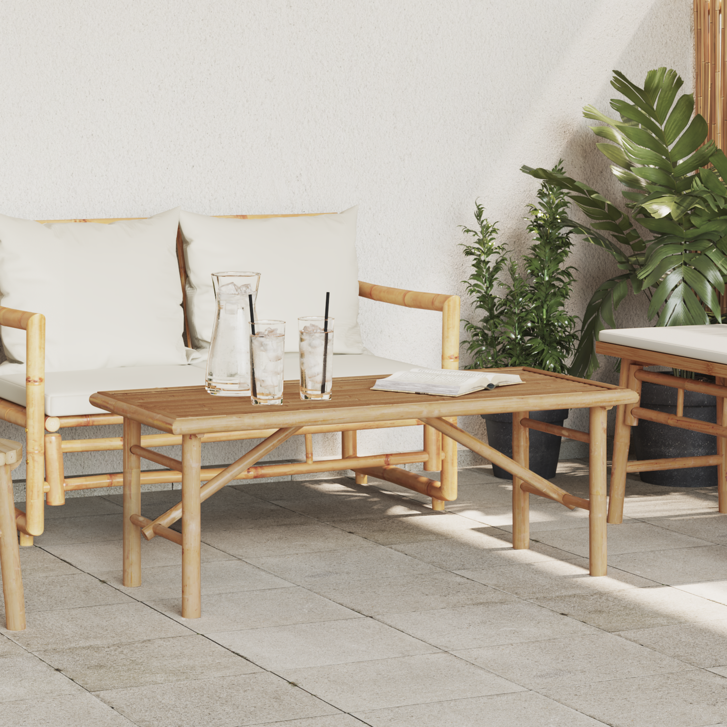 Coffee Table Brown 110 x 50 x 43 cm Bamboo