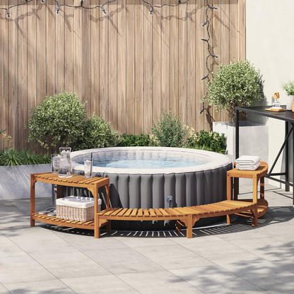 Hot Tub Surround Half-Round Brown 272 x 120 x 55.5 cm