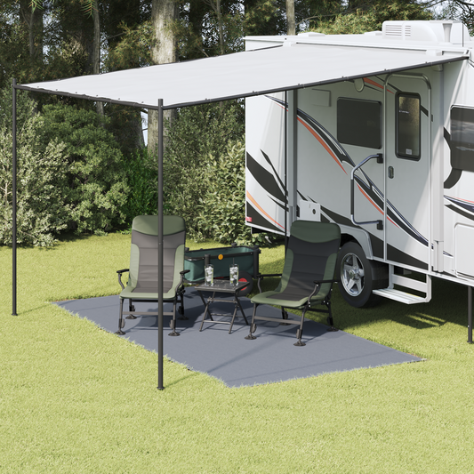Tent Carpet Folding Blue and Grey 400 x 200 cm Polyethylene