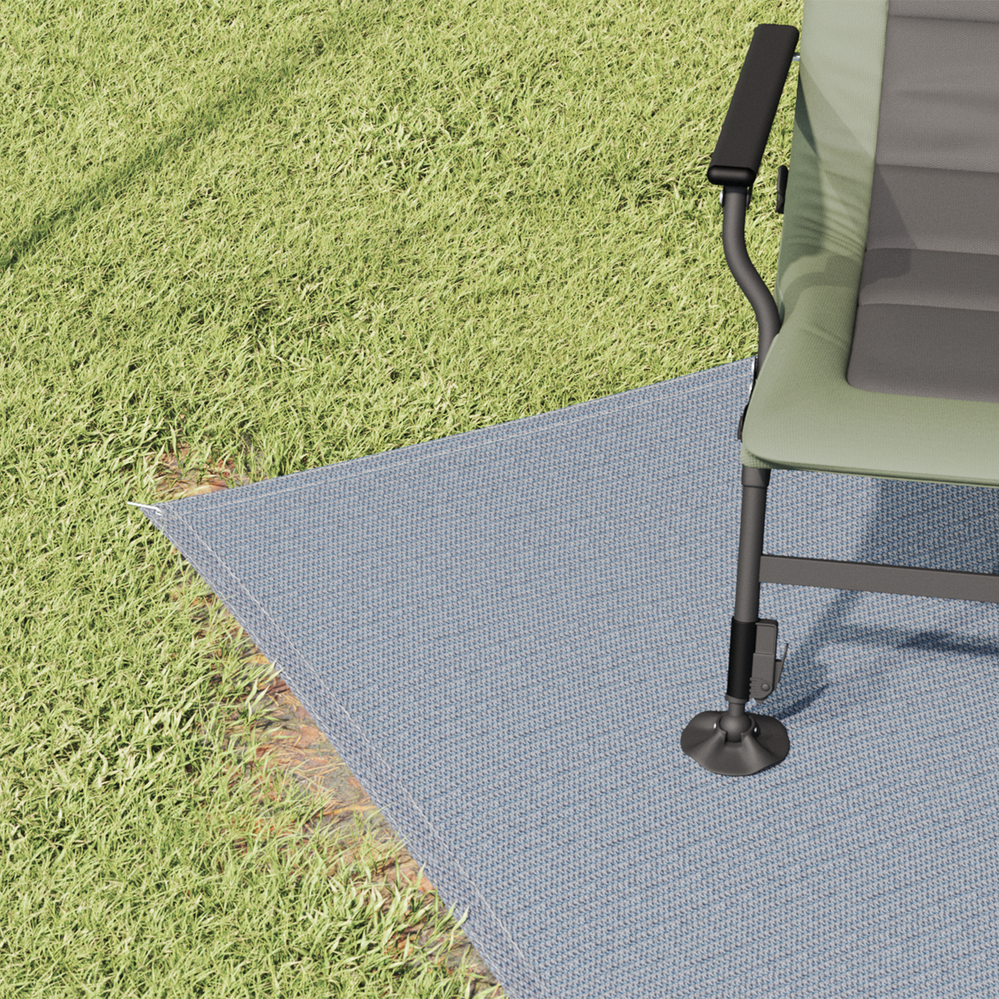 Tent Carpet Folding Blue and Grey 400 x 200 cm Polyethylene