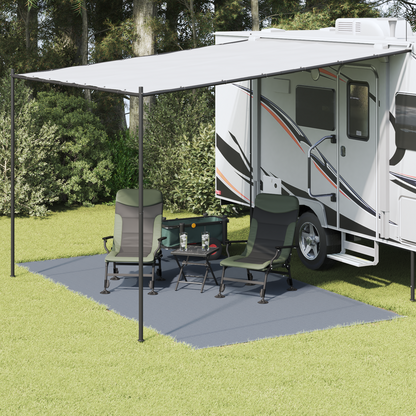 Tent Carpet Folding Blue and Grey 450 x 250 cm Polyethylene