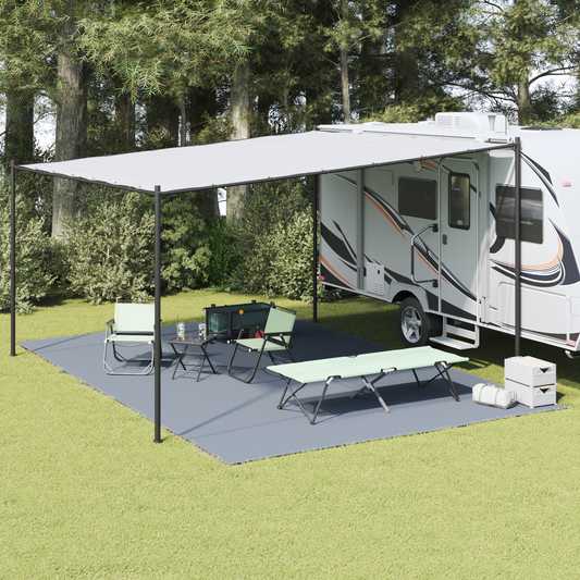 Tent Carpet Folding Blue and Grey 600 x 250 cm Polyethylene