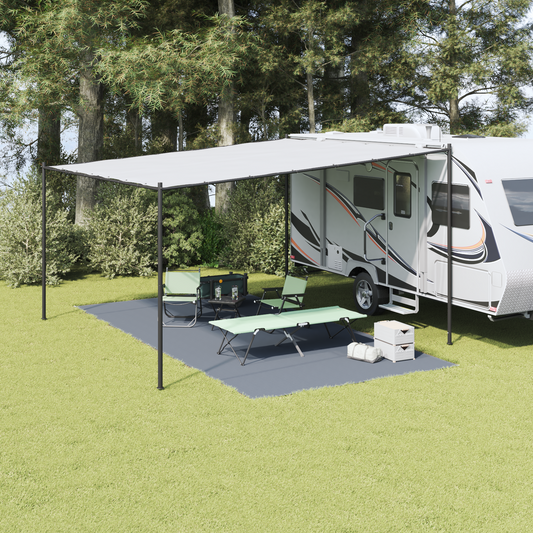 Tent Carpet Folding Blue and Grey 600 x 300 cm Polyethylene