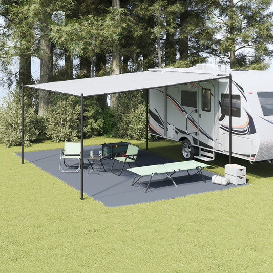 Tent Carpet Folding Blue and Grey 700 x 400 cm Polyethylene