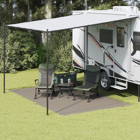 Tent Carpet Folding Manual Light Grey 400 x 250 cm Polyethylene