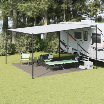 Tent Carpet Folding Manual Light Grey 400 x 400 cm Polyethylene