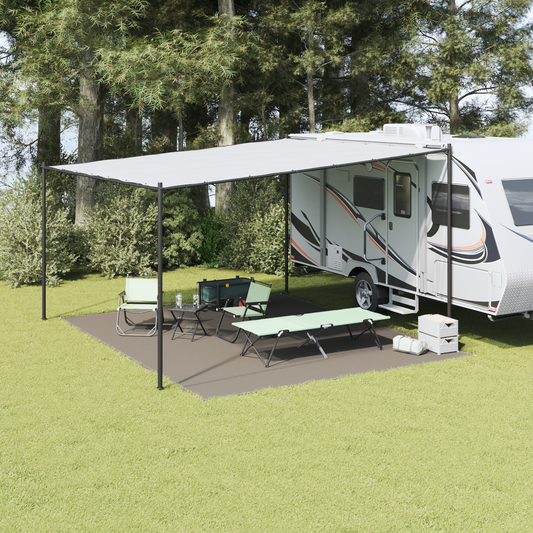 Tent Carpet Folding Manual Light Grey 500 x 400 cm Polyethylene