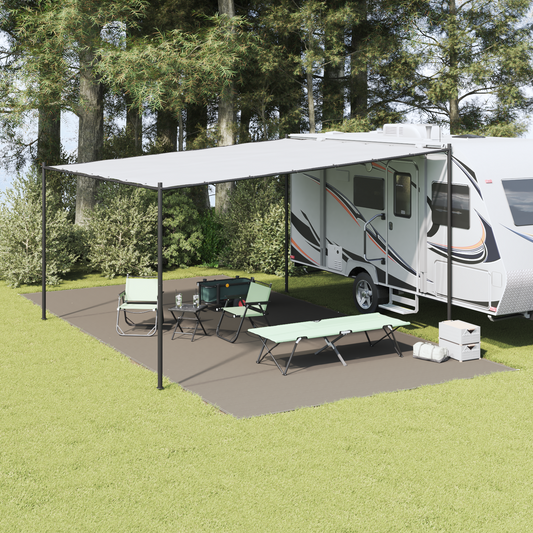 Tent Carpet Folding Manual Light Grey 800 x 400 cm Polyethylene