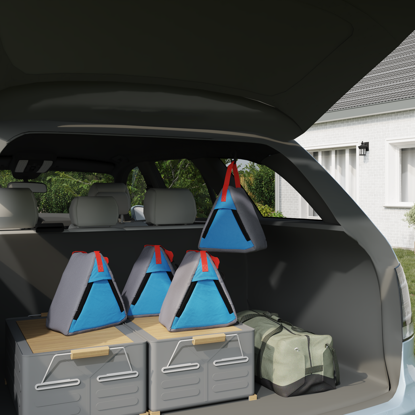 Storage Bag 4 pcs Grey and Blue 24 x 16 x 24 cm Oxford