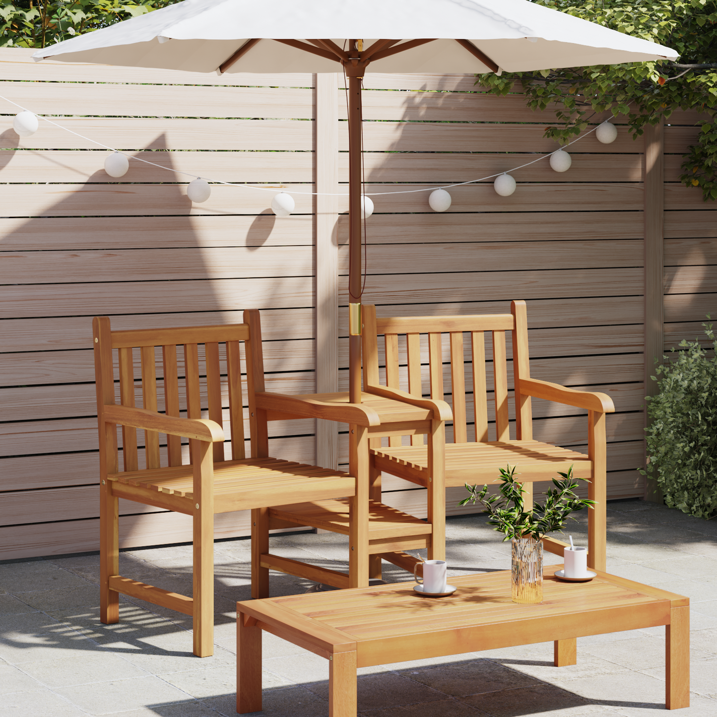 Garden Outdoor Chairs 152 x 63 x 89 cm Solid Teak Wood