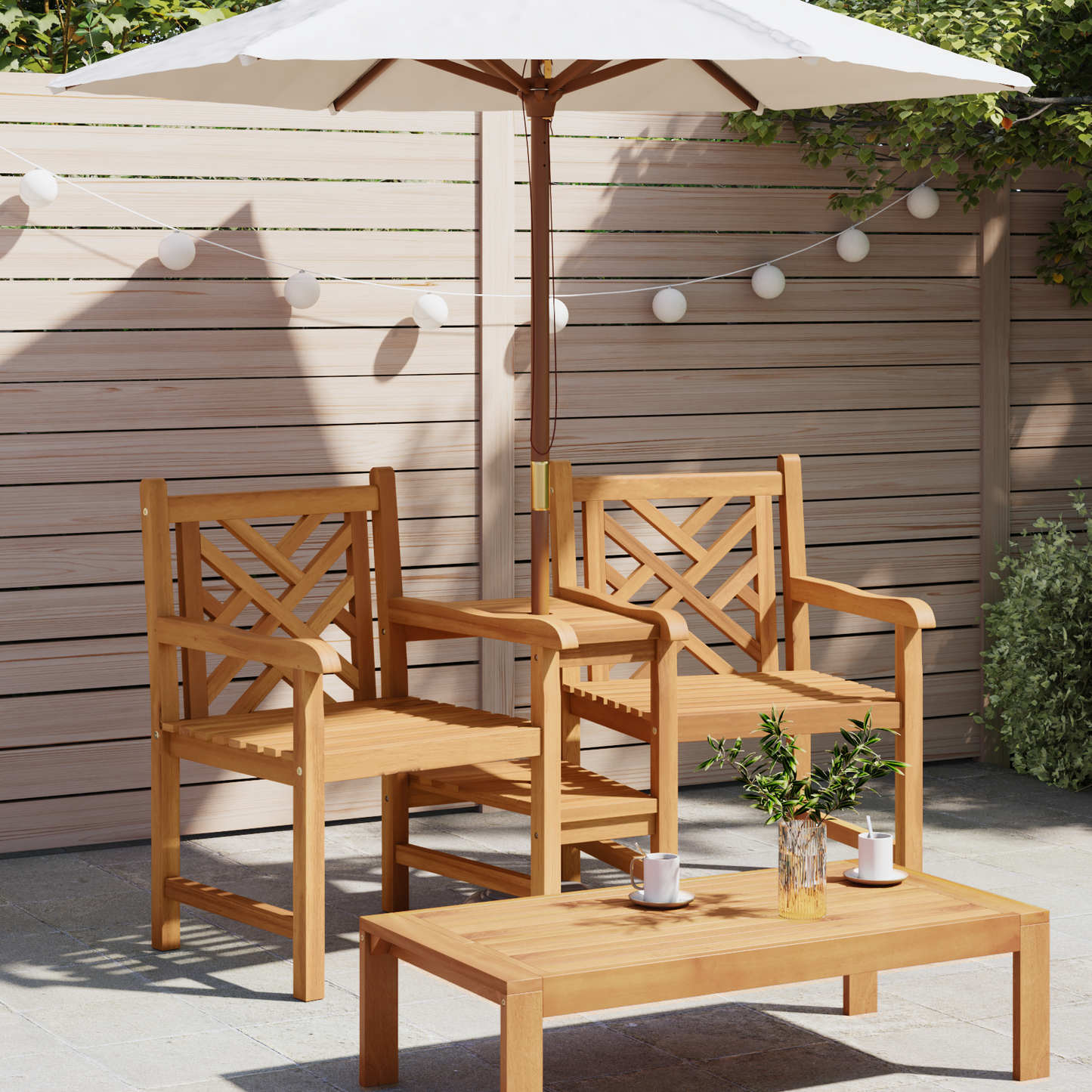 Garden Outdoor Chairs 152 x 63 x 89 cm Solid Teak Wood
