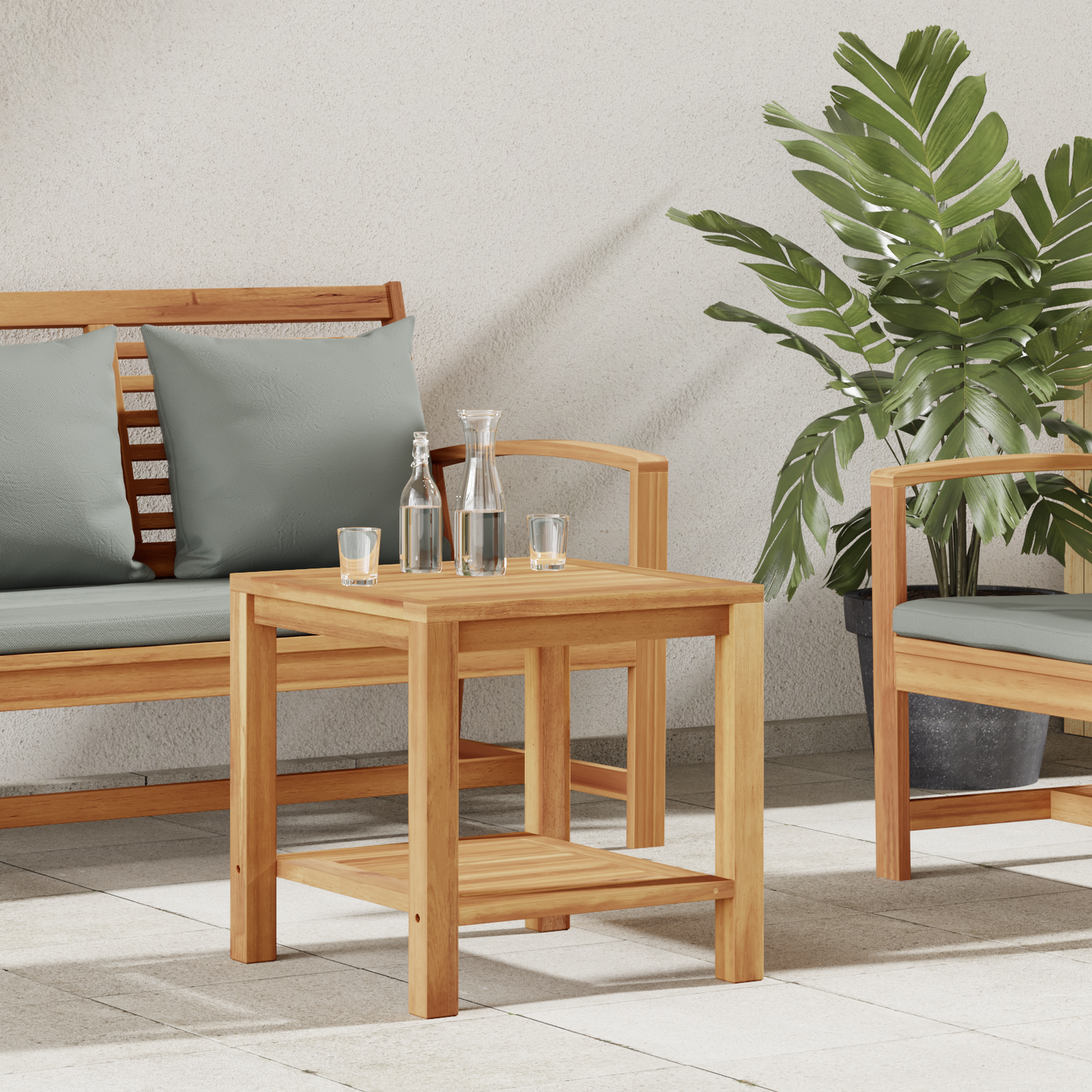 Coffee Table with Storage Brown 45 x 45 x 45 cm Solid Teak Wood