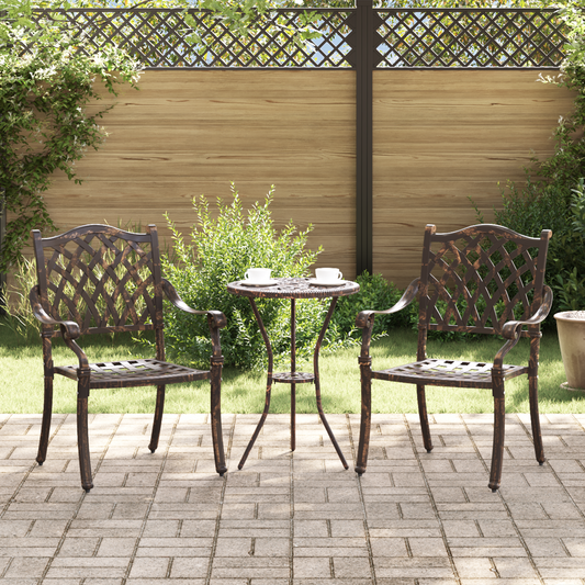 Garden Chair 2 pcs Bronze 56 x 55 x 92.5cm Aluminium