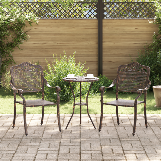 Garden Chair 2 pcs Bronze 55 x 55 x 92.5cm Aluminium