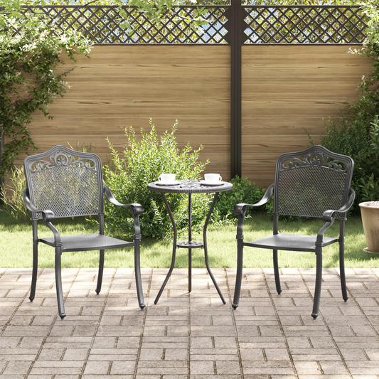 Garden Chair 2 pcs Black 55 x 55 x 92.5cm Aluminium