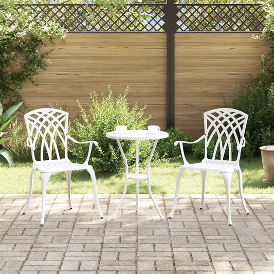 Garden Chair 2 pcs White 53 x 51 x 88.5cm Aluminium