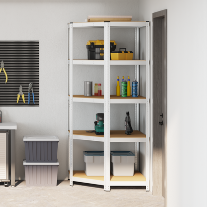 Corner Shelf with Shelf Silver 90 x 90 x 198 cm Engineered Wood