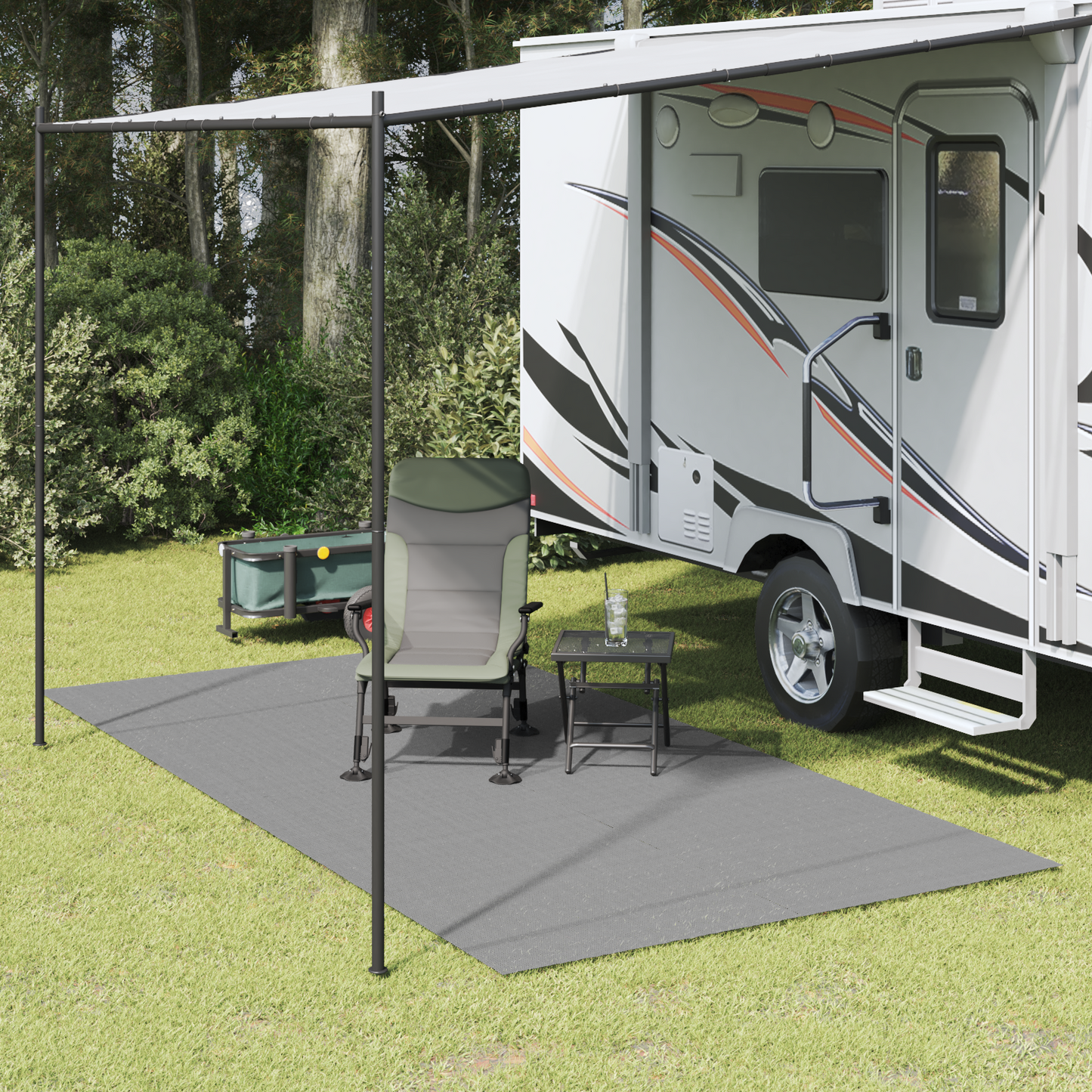 Tent Carpet Anthracite 200 x 200 cm Polyester