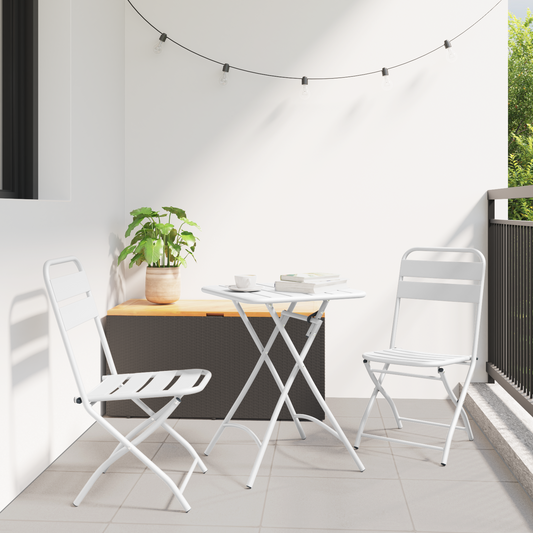 Garden Folding Chair Folding 2 pcs White 42 x 52 x82cm