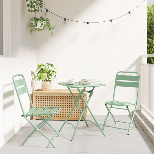 Garden Folding Chair Folding 2 pcs Light Mint 42 x 52 x82cm