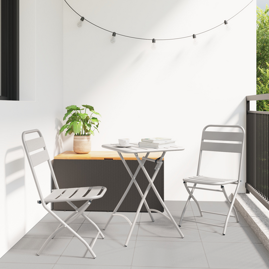 Garden Folding Chair Folding 2 pcs Beige 42 x 52 x82cm