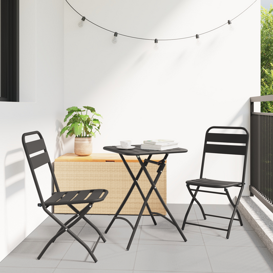 Garden Folding Chair Folding 2 pcs Anthracite 42 x 52 x82cm