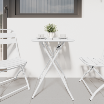 Bistro Table White 55 x 55 x 72.5 cm Powder-coated Steel