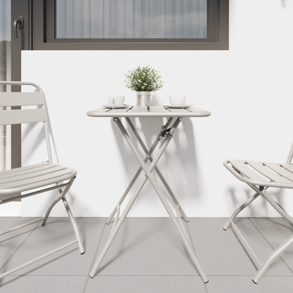 Bistro Table Beige 55 x 55 x 72.5 cm Powder-coated Steel