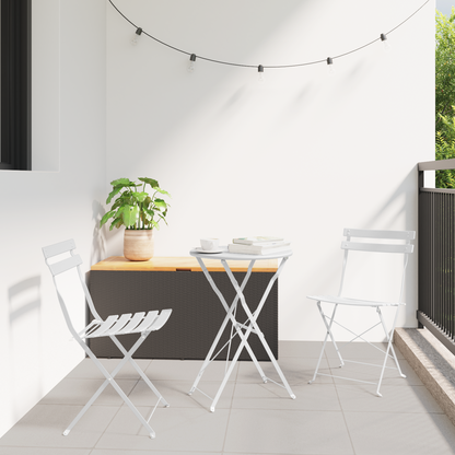 Garden Folding Chair Folding 2 pcs White 42 x 46 x 82cm Metal