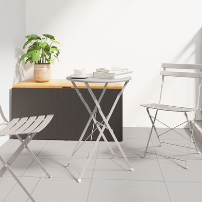 Bistro Table Folding Beige Ø 50 x 71 cm Powder-coated Steel