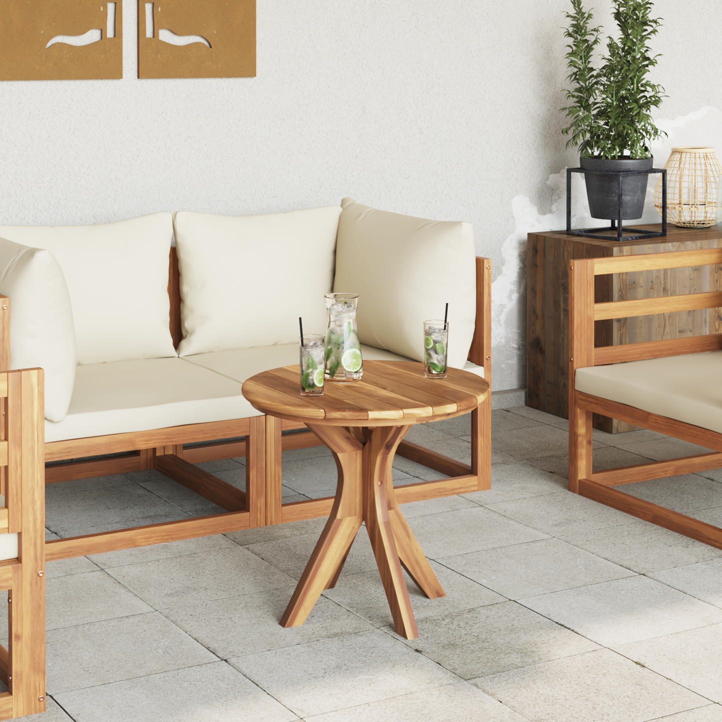 Side Table Brown 55 x 55 x 51 cm Solid Teak Wood