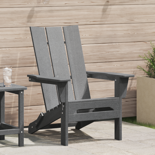 Folding Adirondack Chair Light Grey 80.5 x 74.5 x 92 cm HDPE