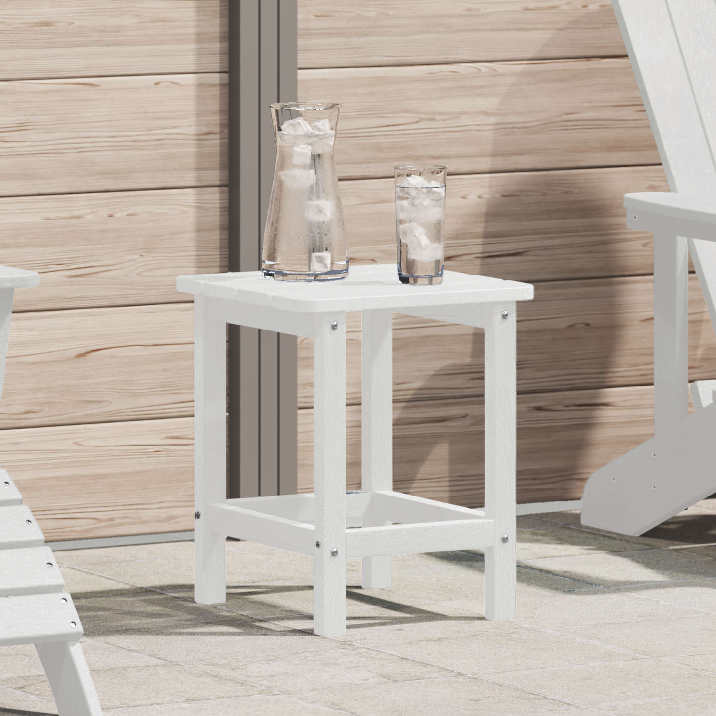 Side Table White 38 x 38 x 46 cm Polyethylene