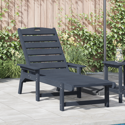 Sun Lounger Navy Blue 195.5 x 53 x 98.5 cm HDPE