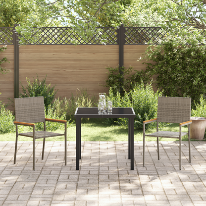 Garden Stacking Chairs 2 pcs Grey and Brown 54 x 56 x 90 cm