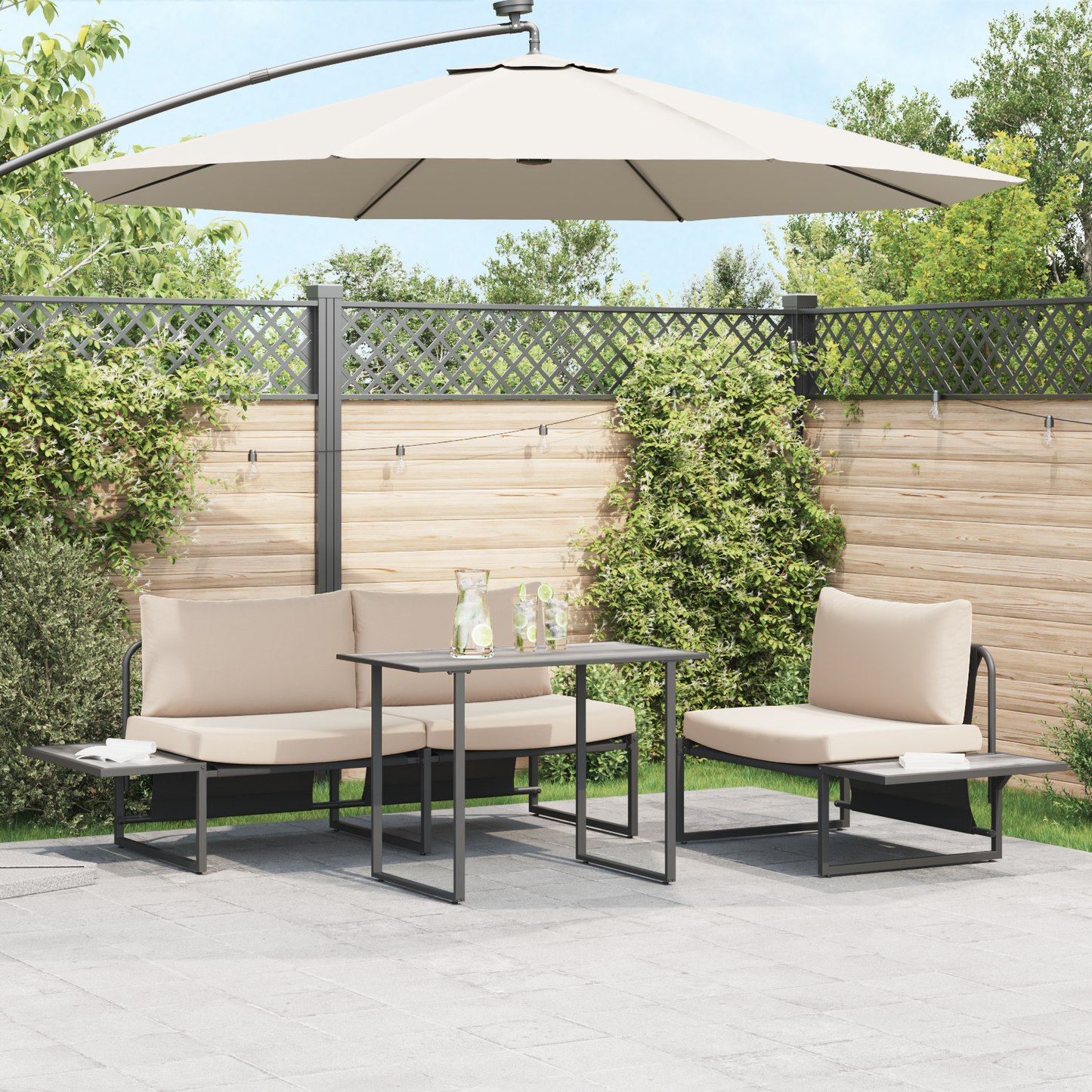 Garden Table Grey 100 x 55 x 70 cm Wood