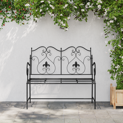 Garden Bench Black 104 x 54 x 93 cm Steel